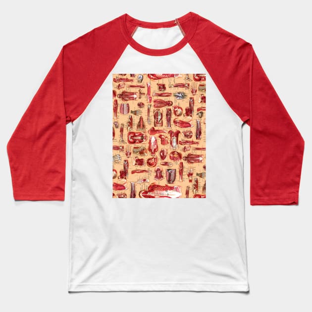 Full Color Anatomical Fashion Baseball T-Shirt by Adatude